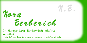 nora berberich business card